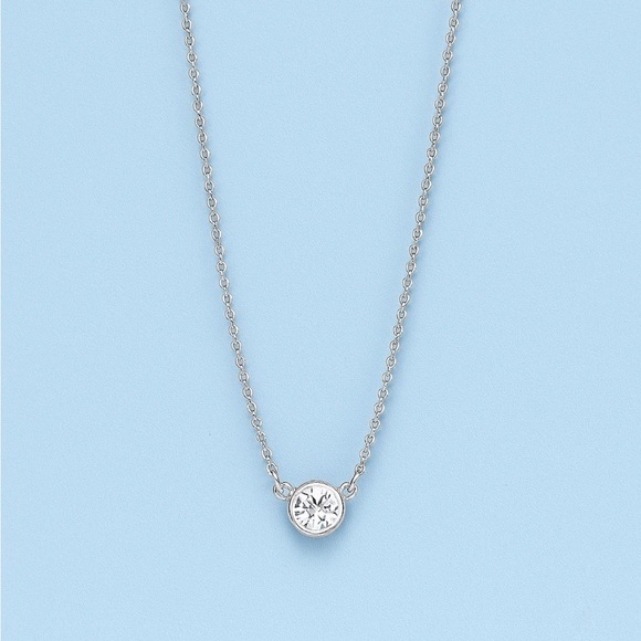 14K White Gold Diamond By The YardNecklace